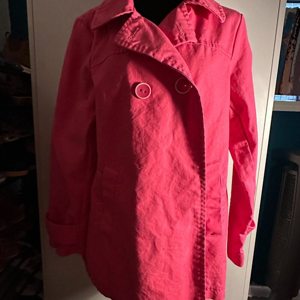 GAP Pink Double-Breasted Trench Coat - Size L 🌸 Stylish & Lightweight!